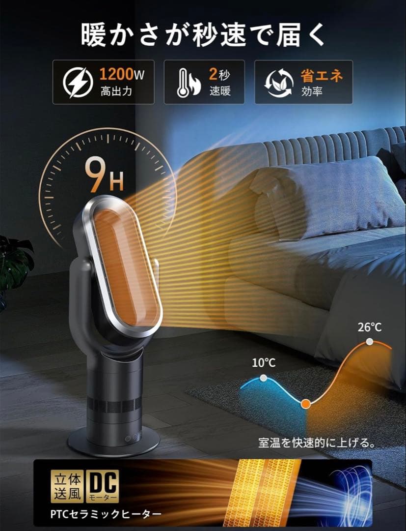 新品未開封◼️ 羽なし セラミックファンヒーター 冷暖両用　ハイパワー 大特価