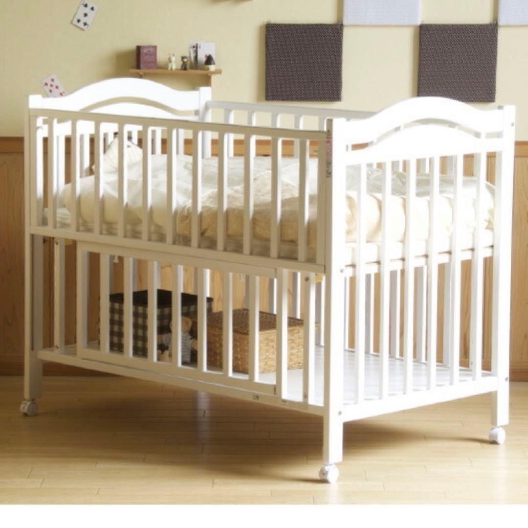 【美品】Alice ベビーベッド ハイタイプ ホワイト 日本製