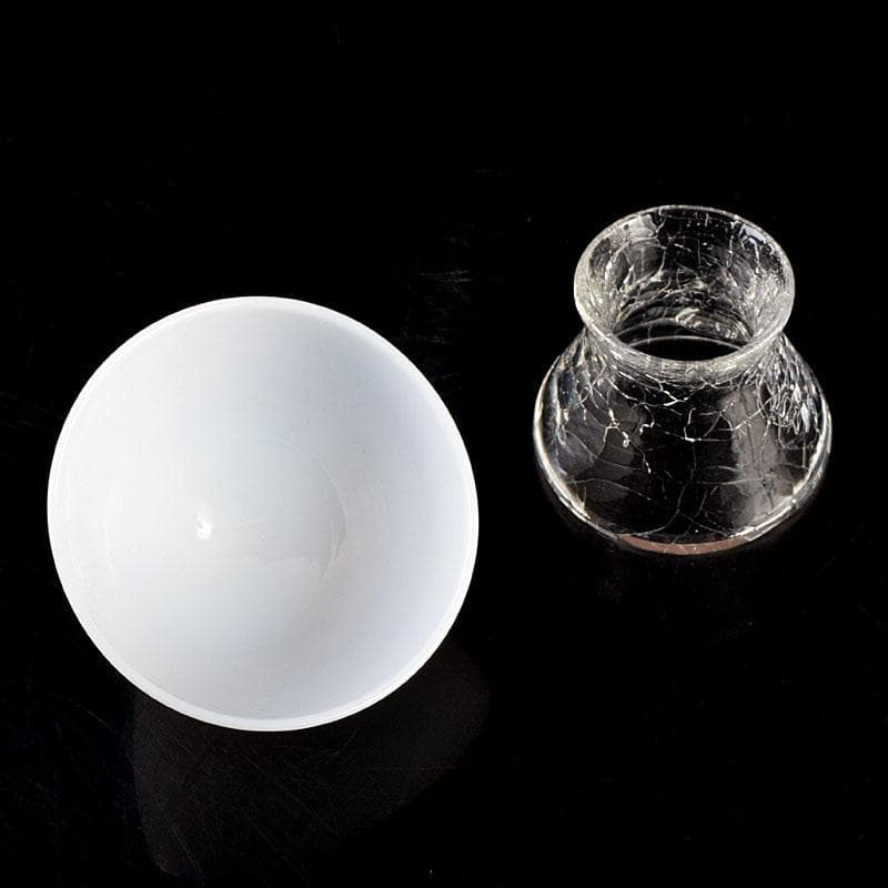 ガラス工芸　山巓堂　末國清吉作　台付盃　共箱　N　9128