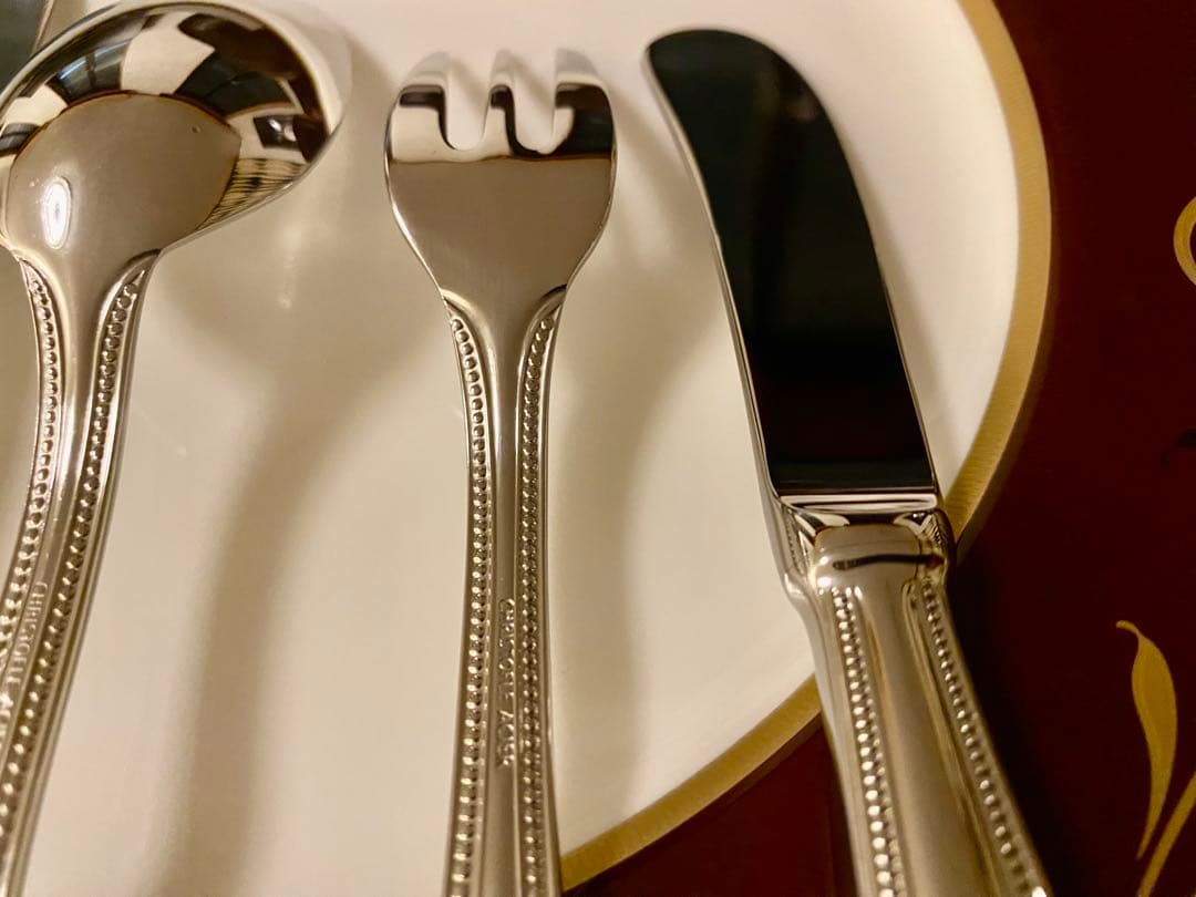 【お手入れ楽々☆ステンレス製】クリストフル パール カトラリーセット