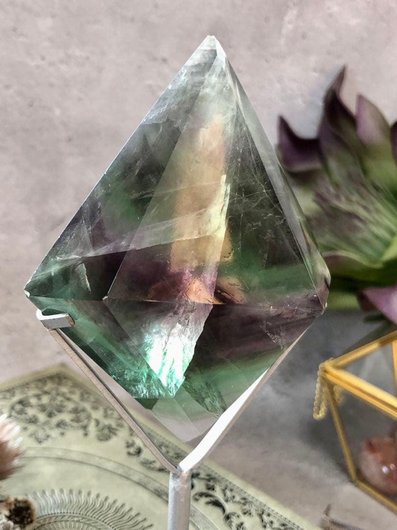 フローライト　ダイヤモンド　キャンデー　フローライト　スタンド付き