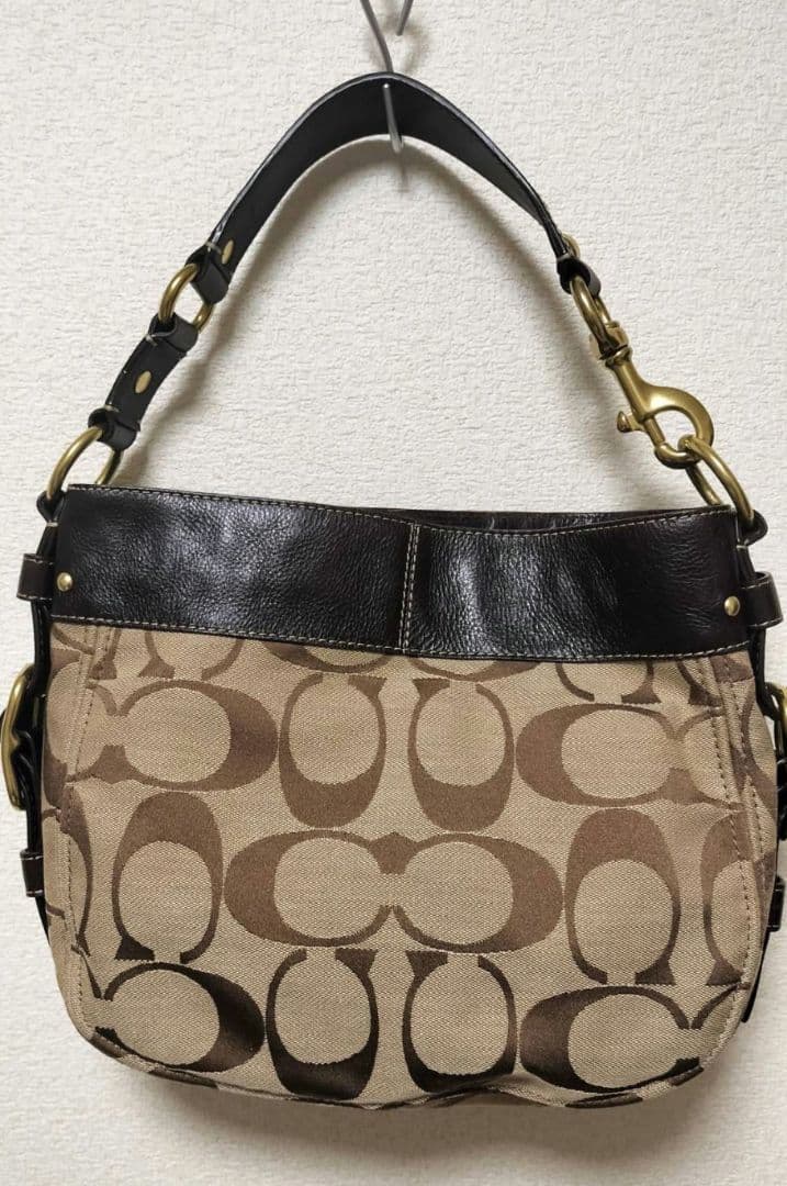 美品 COACH コーチ ショルダーバッグ ベージュ/ブラウン