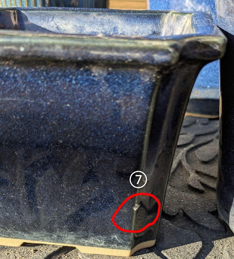 ★青い陶器製植木鉢8個セット