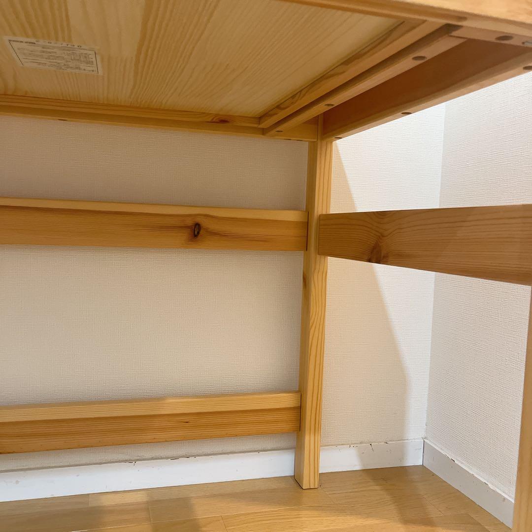 無印　パイン材デスク　幅86cm 無印良品　学習机　引き出し