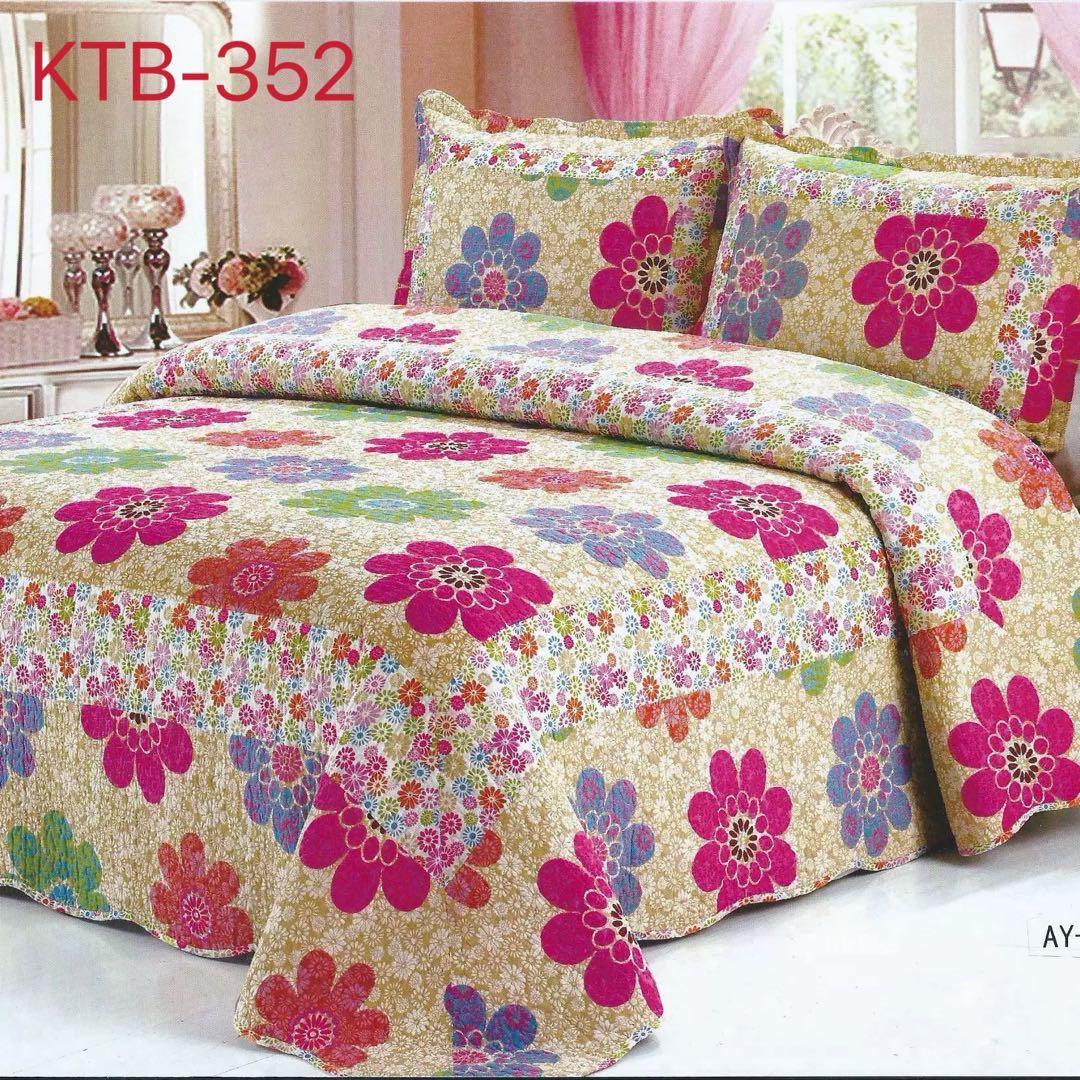 キルトベッドカバー3点セット綿マルチカバー キルティング 1126