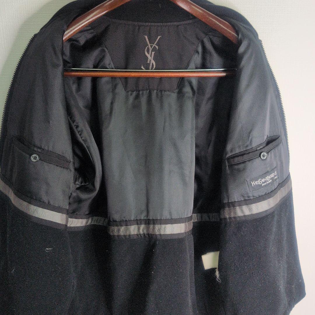 90s イヴサンローラン 刺繍 ナイロンジャケット ブラック L