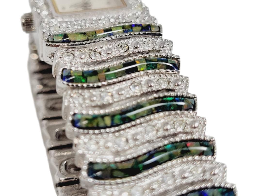 HeleneDEMICHELヘレンミッシェル925SILVERシェル文字盤腕時計