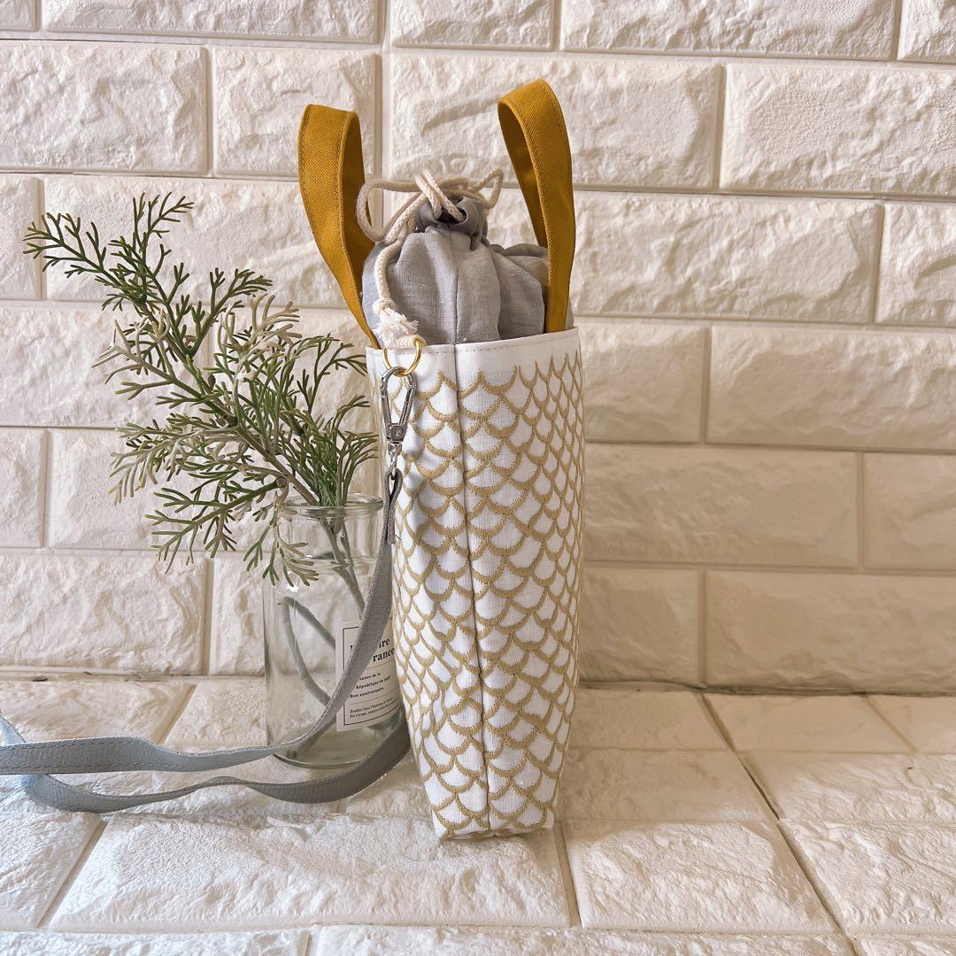 ミナペルホネン ハンドメイド あおりポケット巾着バッグ バッグ ショルダーバッグ