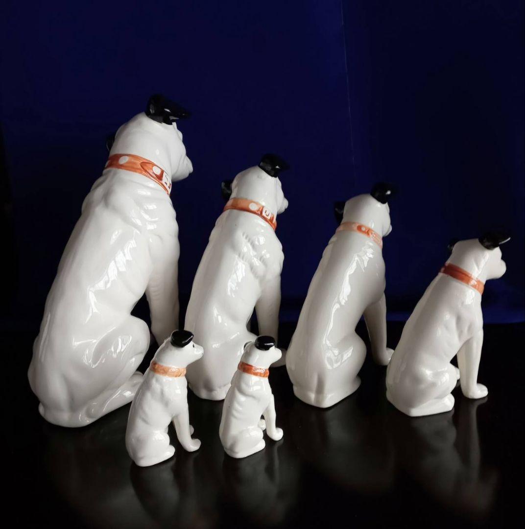 【希少】昭和レトロ　(日本)ビクター　ニッパーくん6体　ニッパー説明文札及び箱付