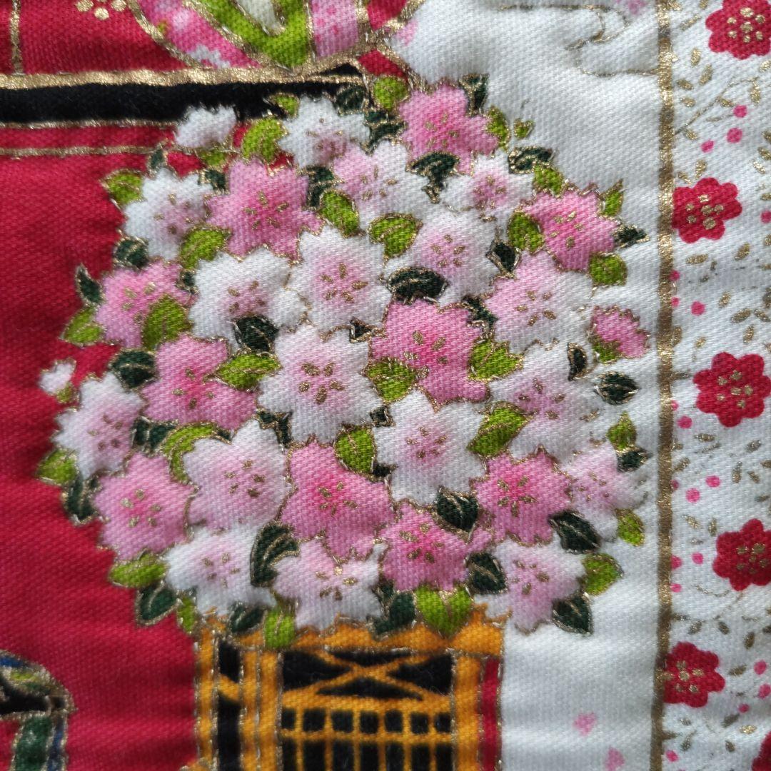 ❣️お雛様パネルレッド系（パッチワークキルトタペストリー❣️ ハンドメイド