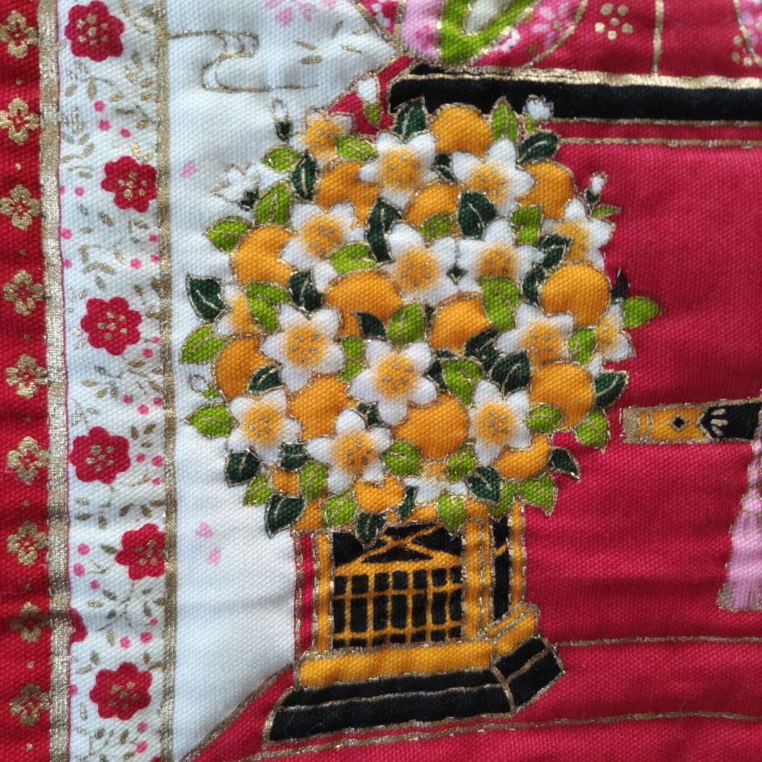 ❣️お雛様パネルレッド系（パッチワークキルトタペストリー❣️ ハンドメイド