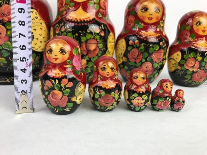 大きなマトリョーシカ人形② 10体セット　ロシア　レトロ　赤