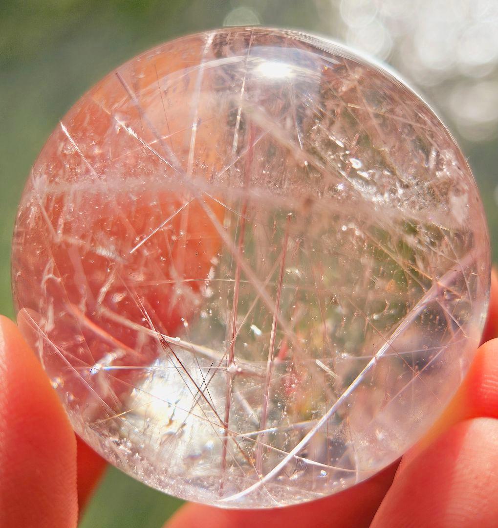 金運up‼️虹入り✡️ルチルクォーツの丸玉