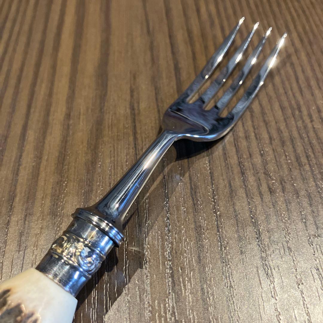 【英国 ヴィンテージ】鹿角ハンドル ステーキフォーク6本セット