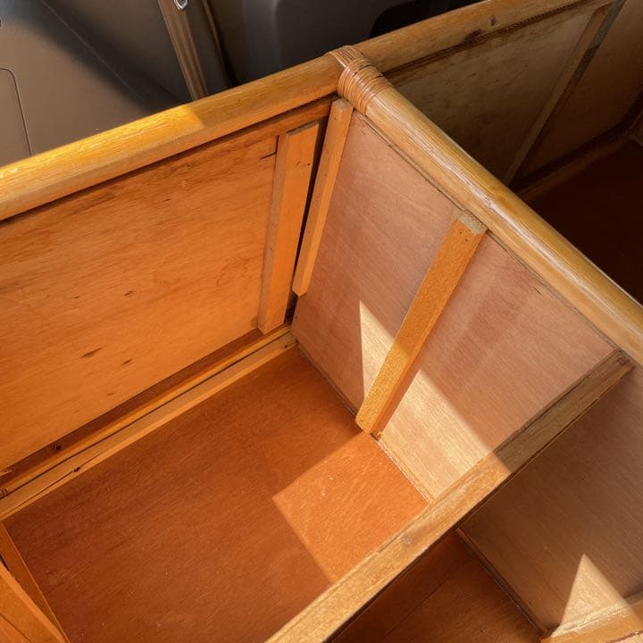 レトロ　ラタン　籐製チェスト