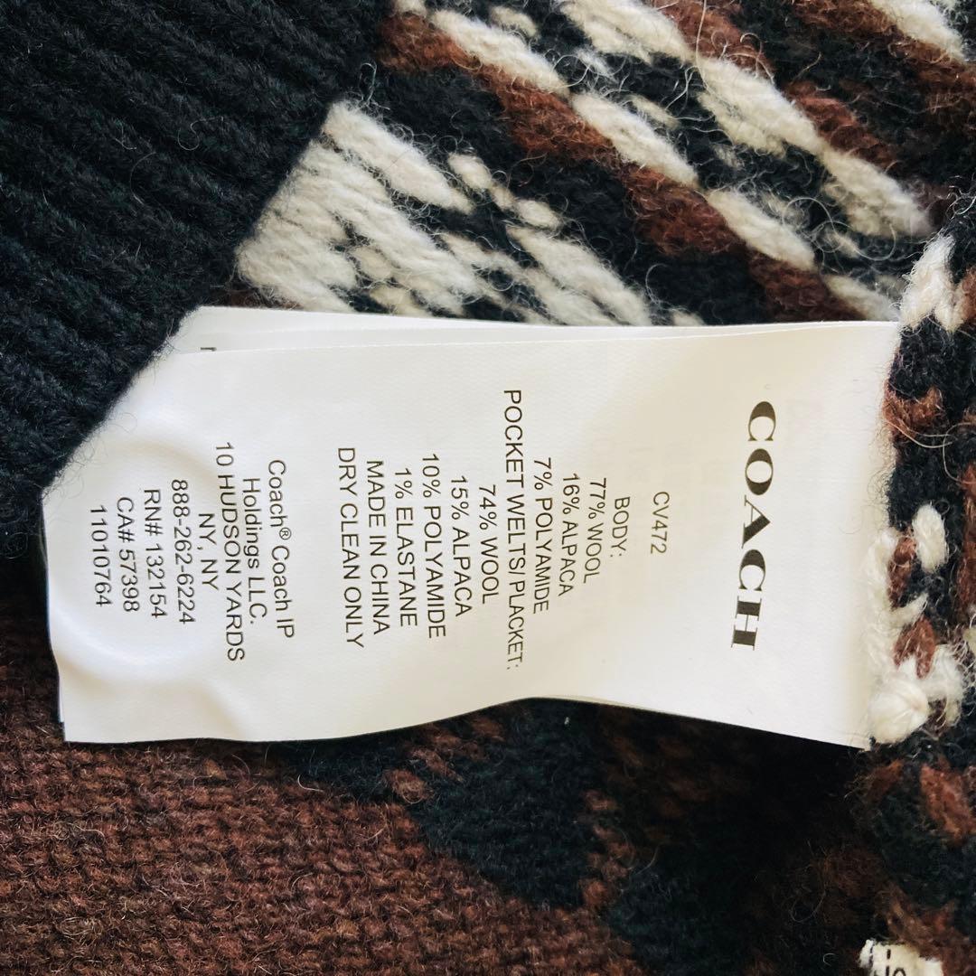 【美品】COACH コーチオーバーサイズド カーディガン アルパカ使用 Mサイズ