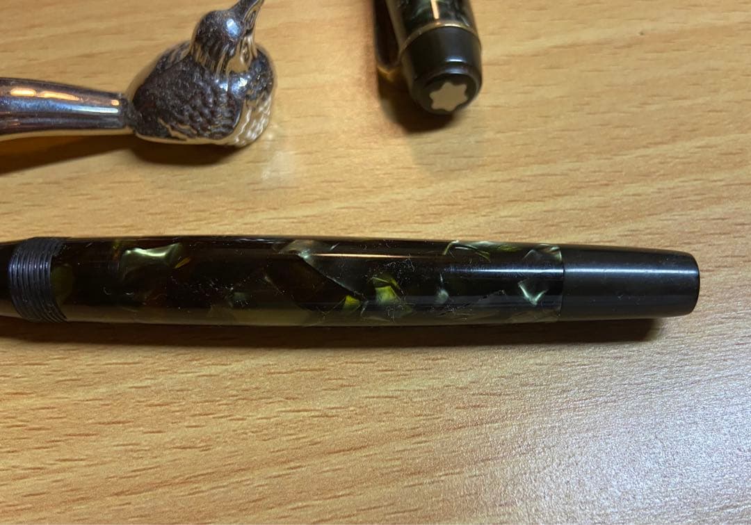 ビンテージ　モンブラン233 1/2 グリーンマーブル万年筆