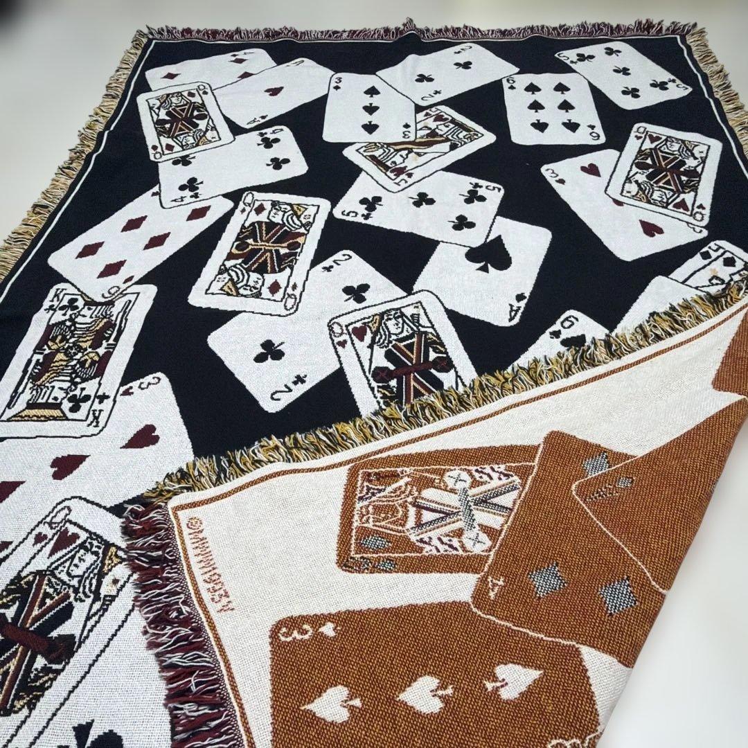 トランプ　マルチカバー　ソファカバー　ヴィンテージラグ　180x122