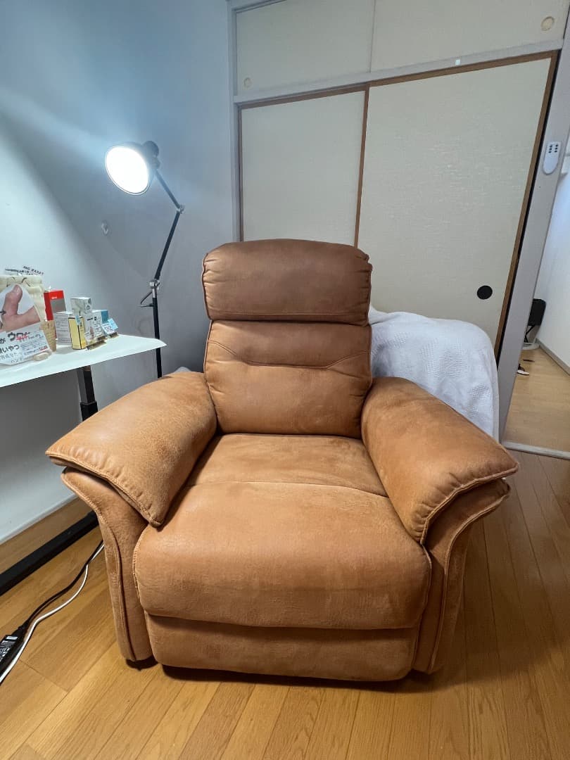 リクライニングブラウン1人掛けソファ