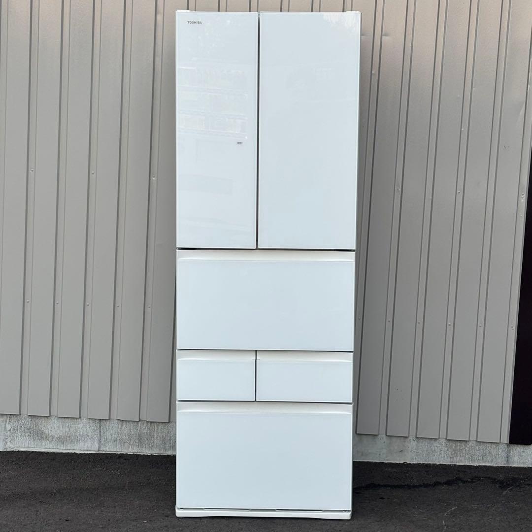 ＊ちゃめ 東芝 462L 6枚ドア 冷蔵庫 GR-P460FD(EW)