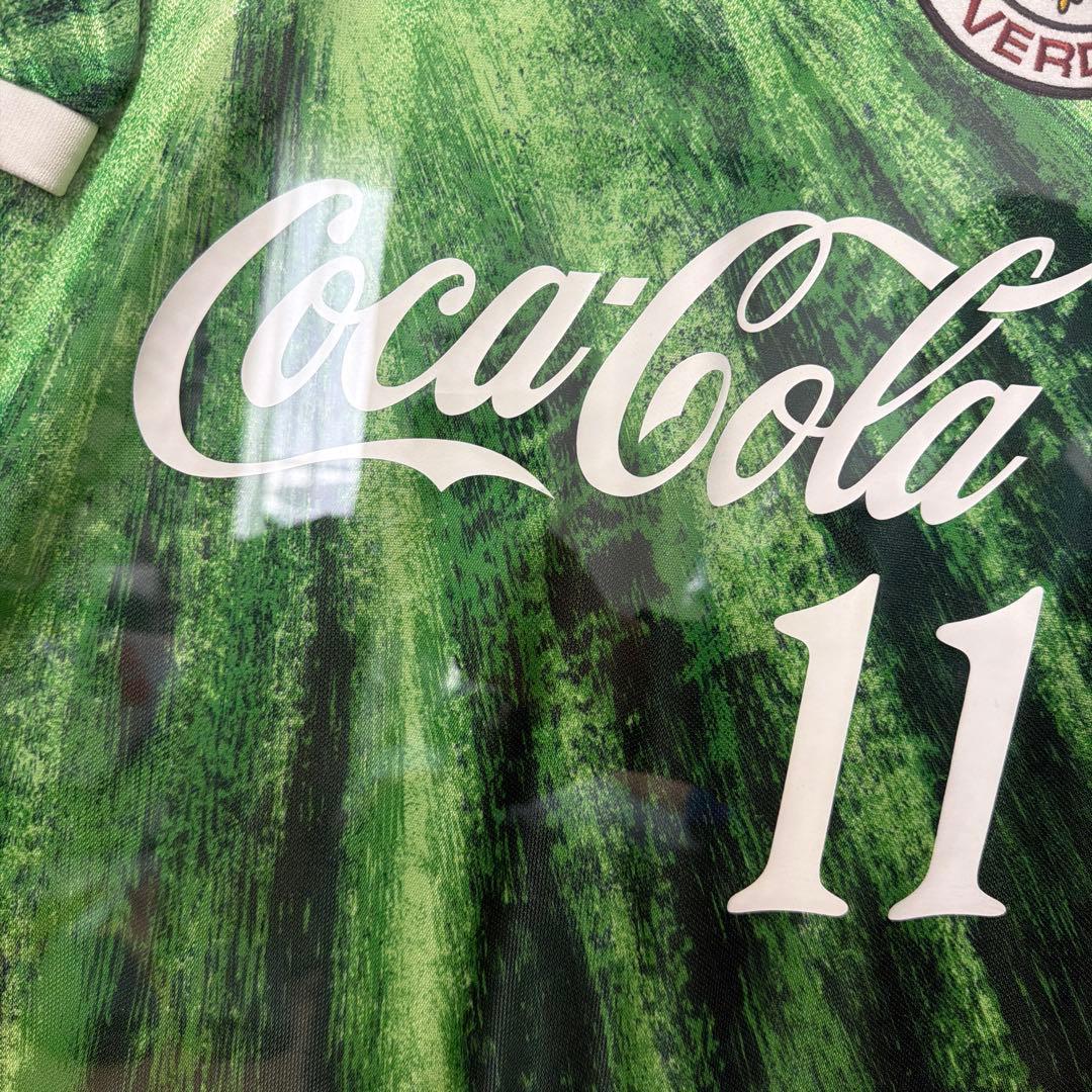 当時物 ヴェルディ川崎 三浦知良　キングカズ　ユニフォーム専用額付き　サイン色紙