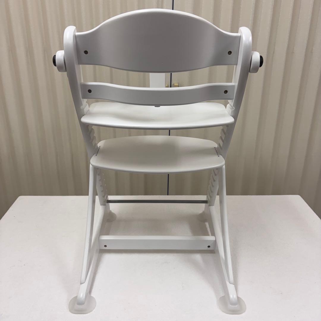除菌清掃済☆美品☆　大和屋　すくすくチェアイーエヌ　テ―ブル＆ガード付　ホワイト