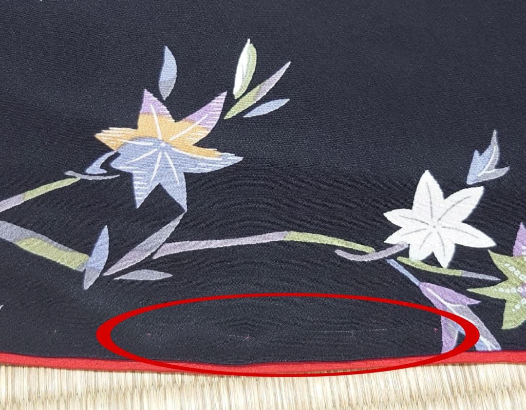 2260.子供着物 四つ身 バチ衿 紅葉 袷 色半衿付き 正絹 キッズ 七五三