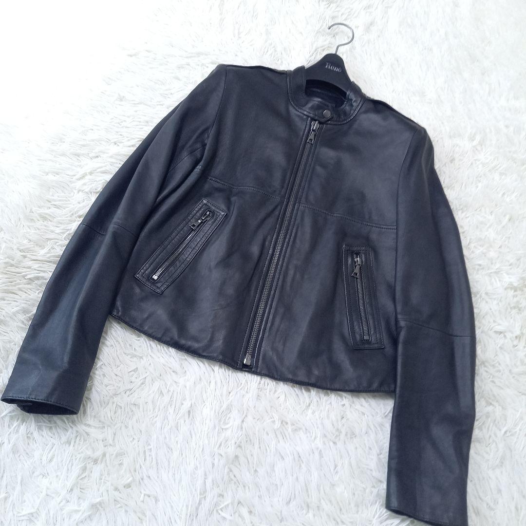 ●美品●　セオリー　ラムレザー　シングル　ライダース　ジャケット　黒　S　羊革