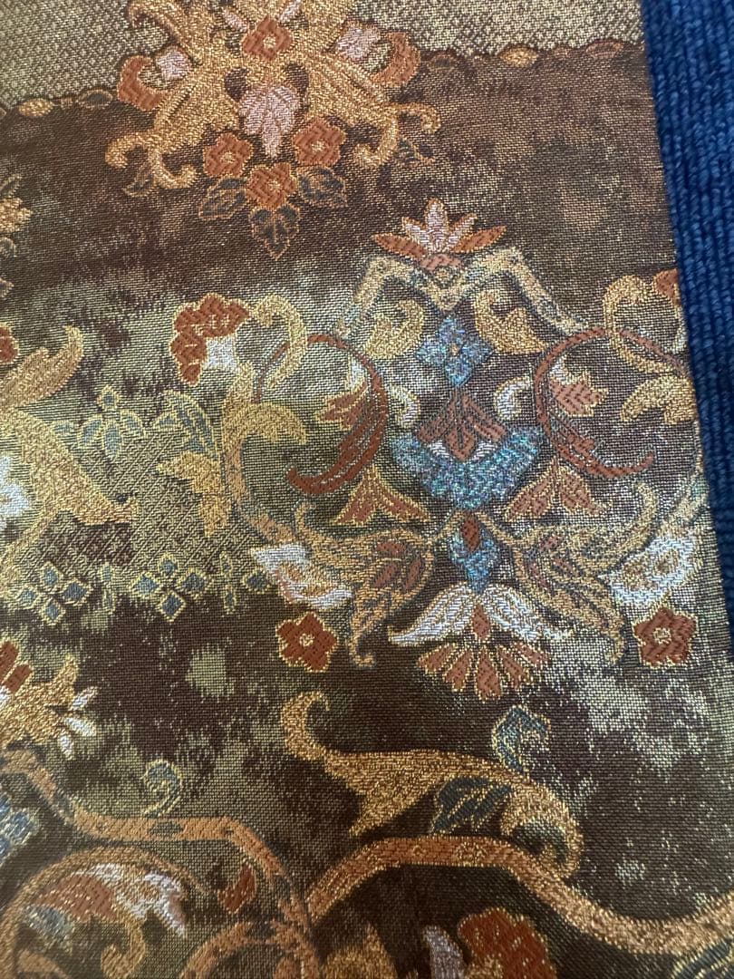 2701袋帯 古代彫金紋 西陣織 金糸　高級上質上品　約440cm 未使用