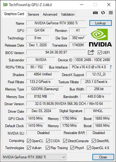 グラフィックボード・グラボ・ビデオカード Gainward GeForce RTX 3060 Ti Ghost