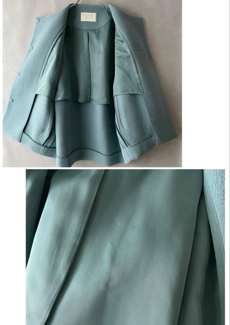 美品✨ボールジィ　5.2万　リップルメルトンノーカラーコート　ゆったり34 S
