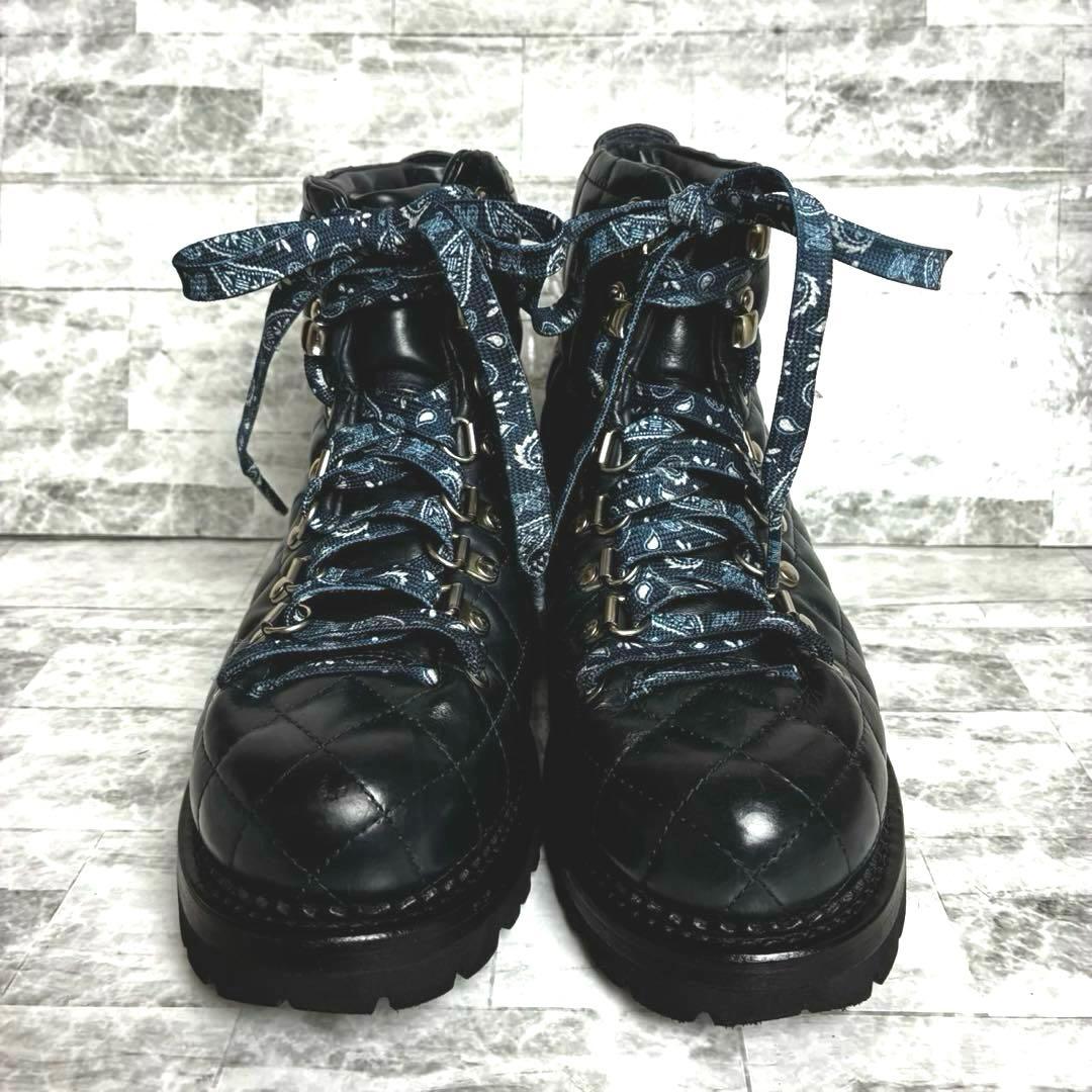 BUTTERO ブッテロ　キルティング　ブーツ　本革　ダークネイビー　23.5㎝