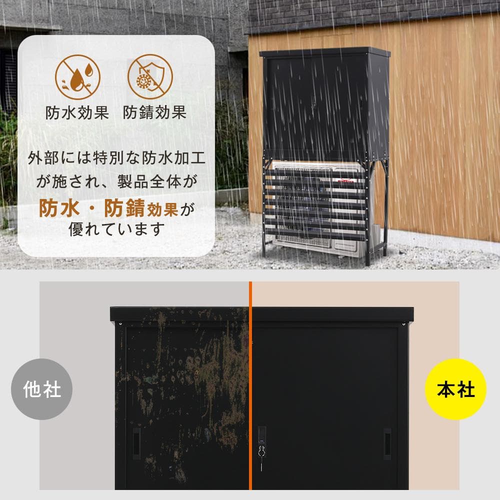 高機能収納庫 エアコン室外機カバー 戸外収納庫 倉庫 大型物置 屋外 防水/耐侯