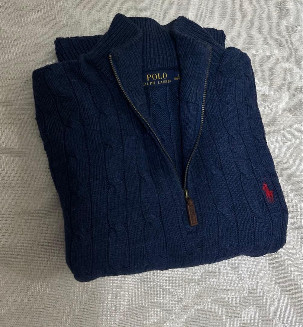 POLO RALPH LAUREN ケーブルニットハーフジップLサイズ