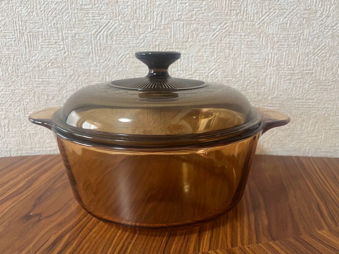 CORNING ガラス製ブラウン鍋3点セット