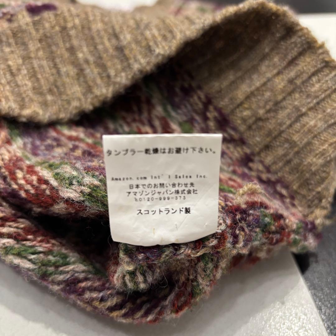 美品 ジャミーソンズ フェアアイル 幾何学 クルーネック ニット セーター S