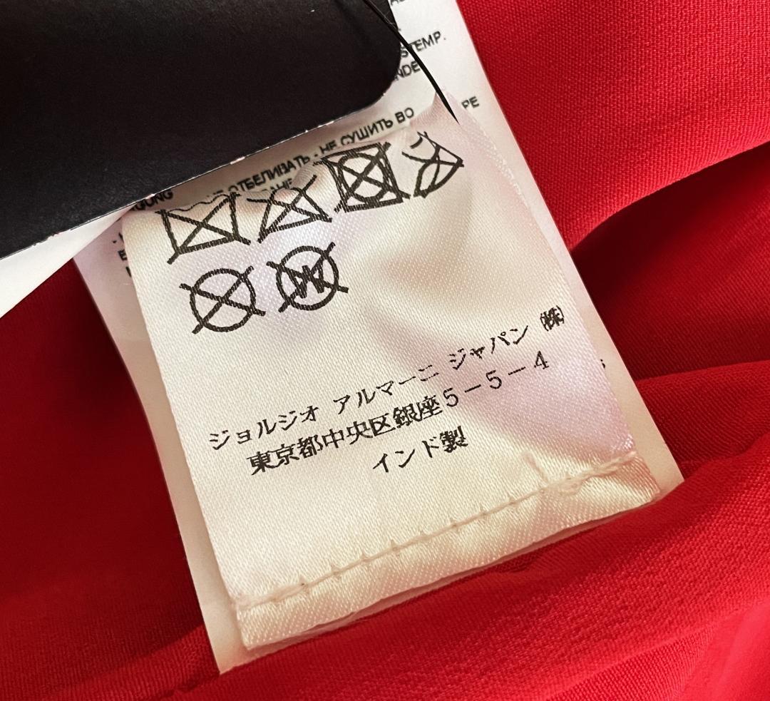 極美品 エンポリオアルマーニ 羊革 ラムレザー ライダース ジャケット 42 赤