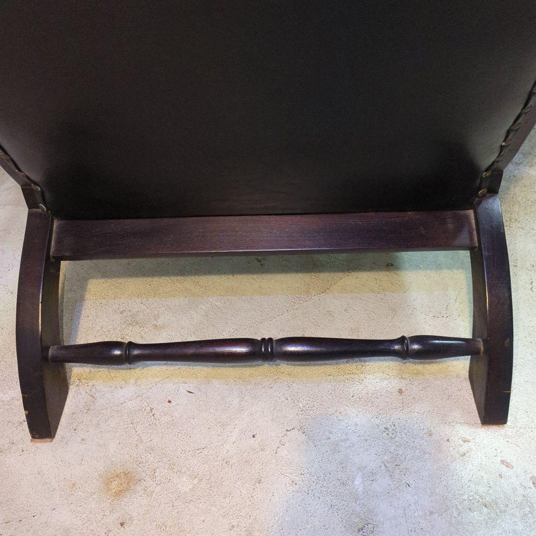 本革 英国調 パーソナルチェア アーム イギリス風 レザー 鋲打　ヴィンテージ