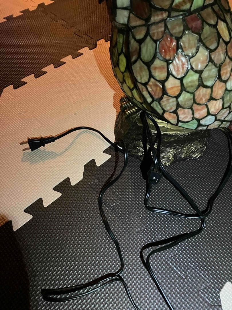 フクロウ　ステンドグラス　ランプ　ナイトランプ