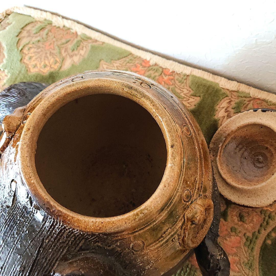 分福茶釜☆手捻り☆信楽焼タヌキ☆２６cm【値下げ】