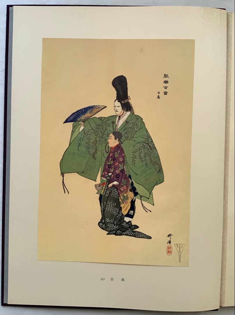 『能楽百番』復刻版　月岡耕漁　フジアート出版　120貼込図版　豪華大型本　美本