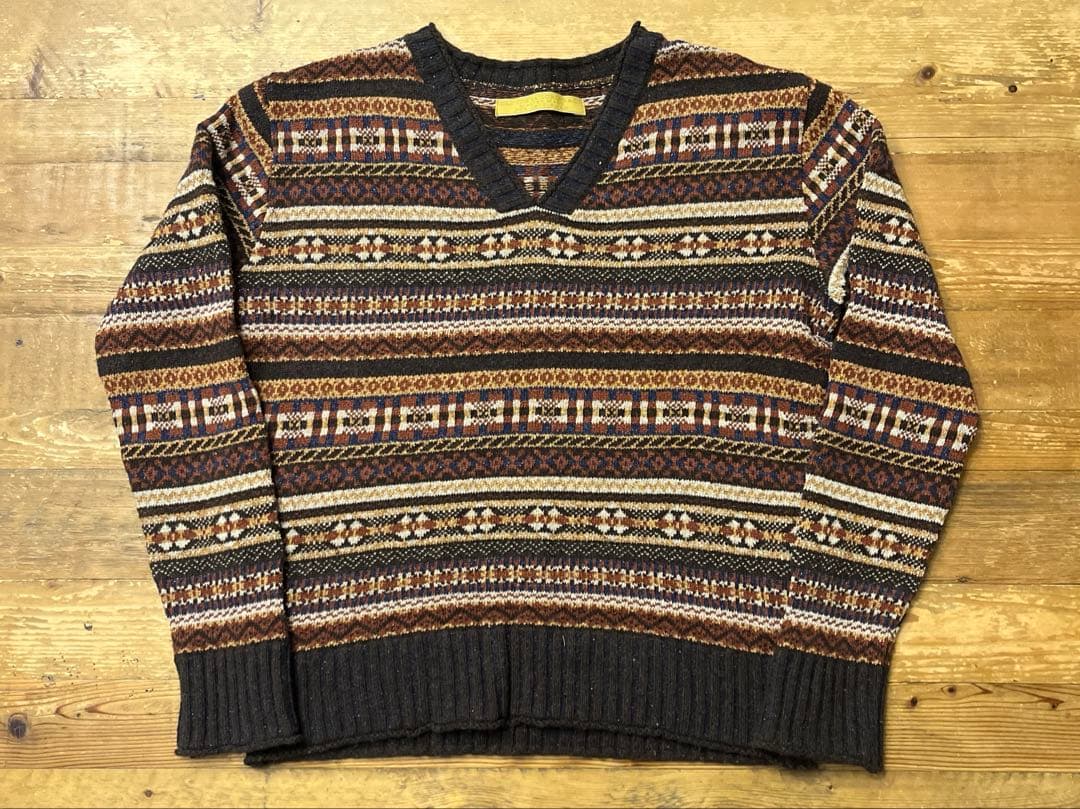 OLD JOE オールドジョー シルクニット セーター 総柄