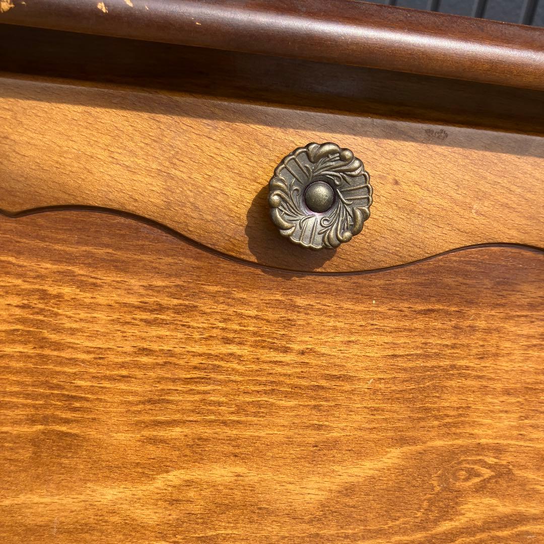 昭和レトロ カリモク コロニアル 木製 ライティングビューロ サイドボード