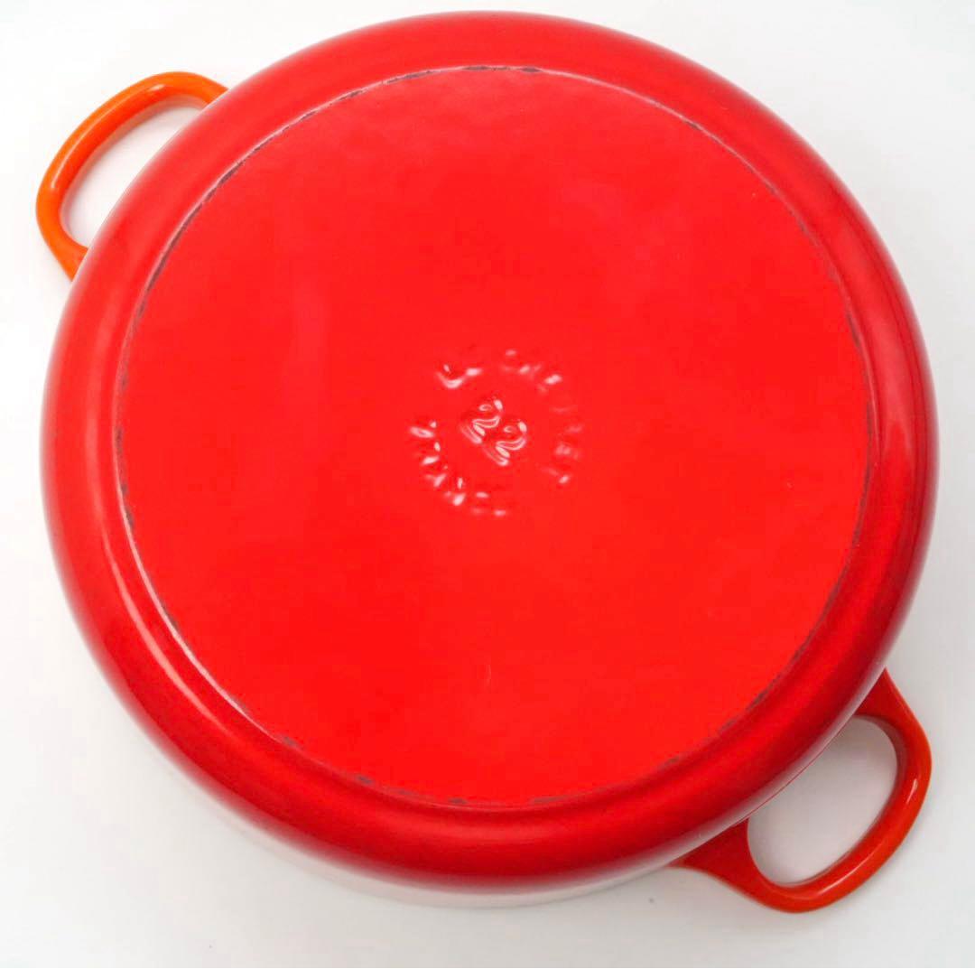 【美品】LE CREUSET　ココット ロンド オレンジ　22cm