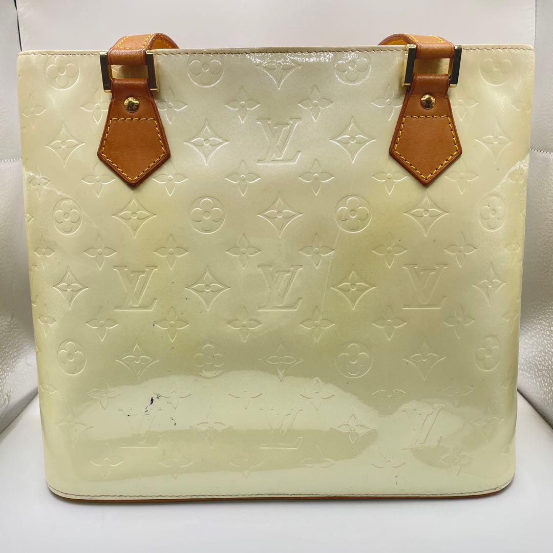 ルイヴィトン モノグラムヴェルニ ハンドバッグ トート ショルダー クリーム系