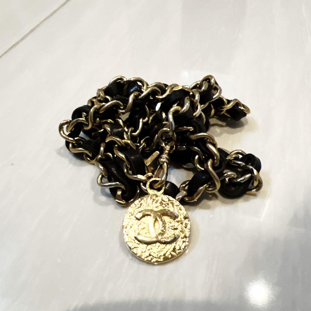 美品　CHANEL シャネル　チェーン　ベルト　ヴィンテージ　本革　レザー