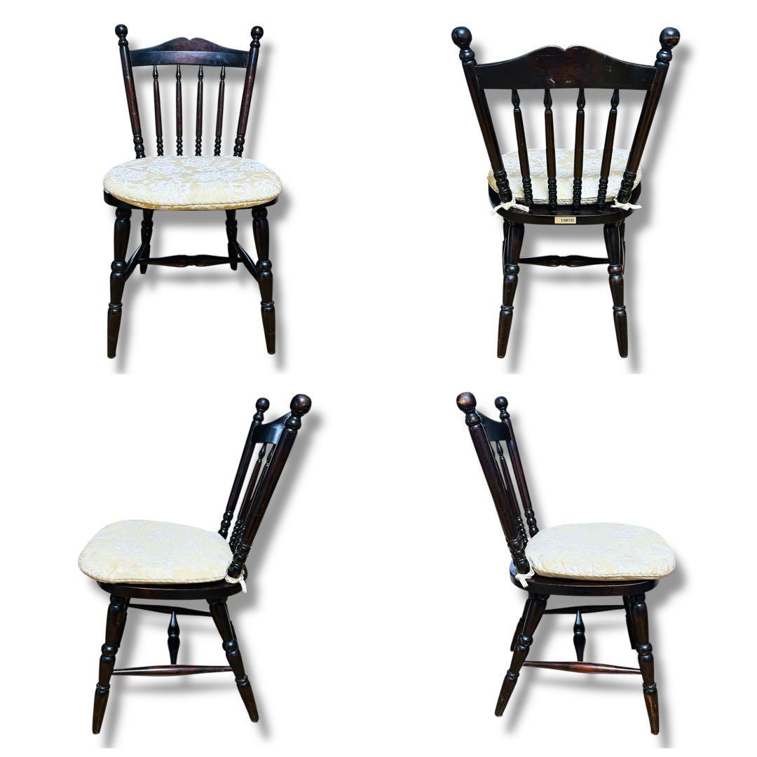 【2脚セット】③④ 北海道民芸家具 樺桜材 ウィンザー スピンドル チェア 椅子