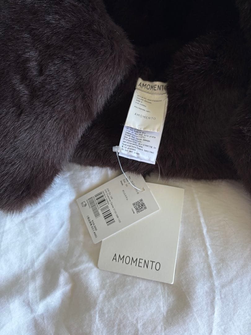 AMOMENTO アモーメント エコファー バラクラバ ブラウン アダムエロペ