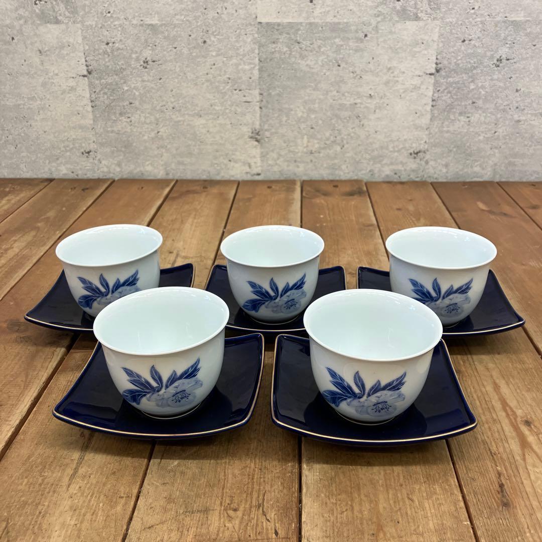 深川製磁 オリエンタルブルー 陶器製 銘々皿 茶道具セット 湯飲み 急須 大皿