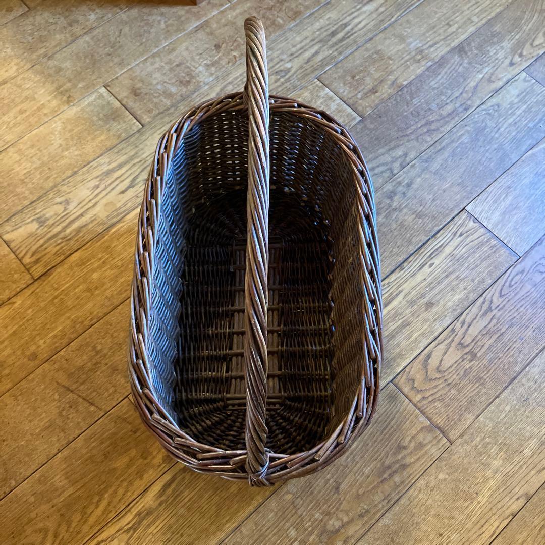 希少伝統工芸　コリ柳細工　手つき籠　大
